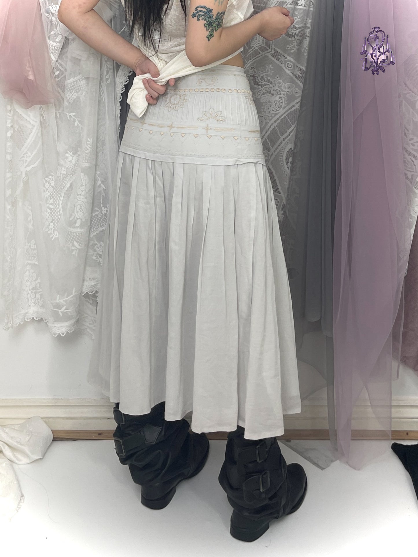 moonveil maxi skirt, japanese label senso unico io comme io