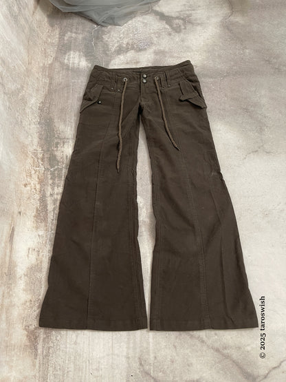 flared cargo pants, japanese label