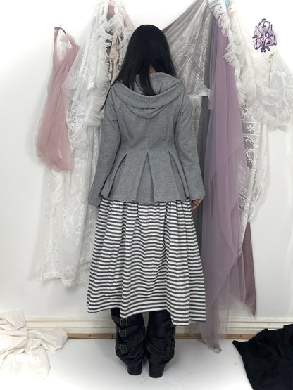 shadow pleated hoodie, japanese label