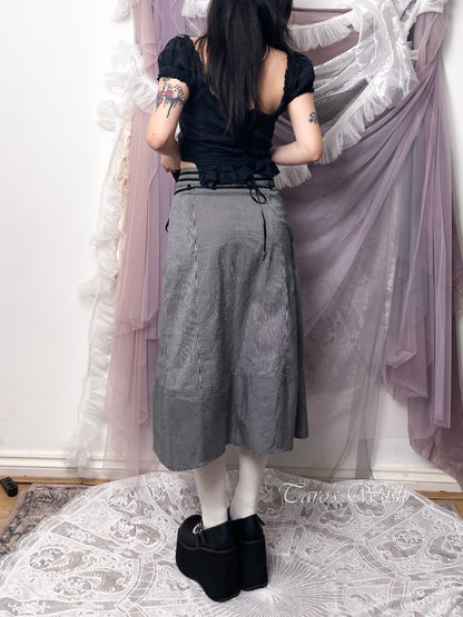 Hiroko Koshino Asymmetrical Striped Maxi Skirt