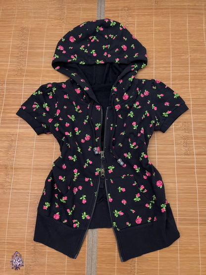 Peach john double zips short sleeves hoodie