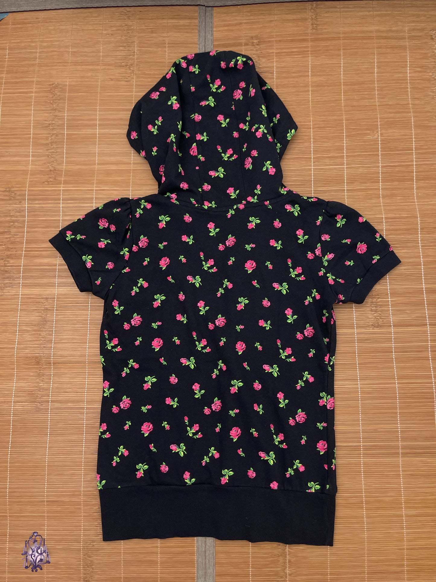 Peach john double zips short sleeves hoodie