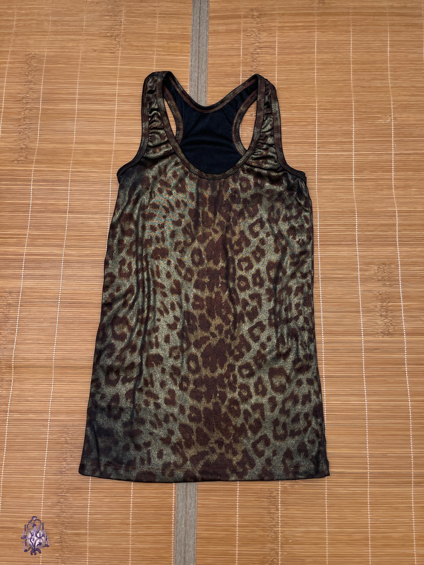 Leopard print reflective tank top