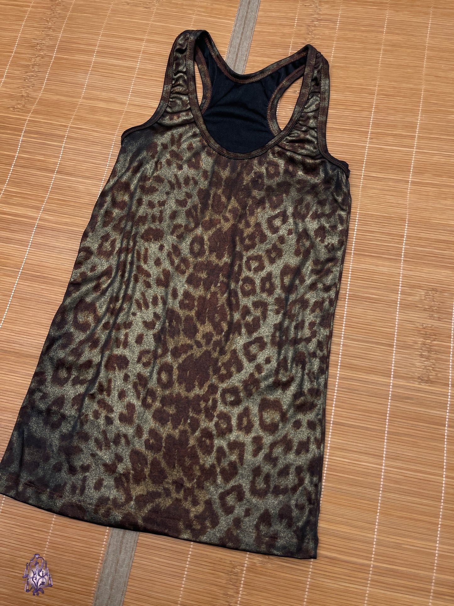 Leopard print reflective tank top