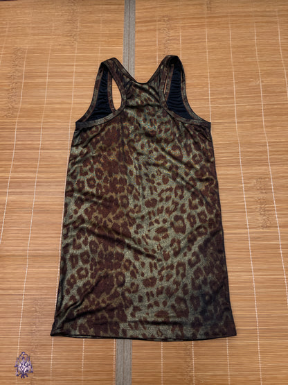 Leopard print reflective tank top