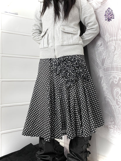 asymmetric polka dots midi skirt, japanese label zucca