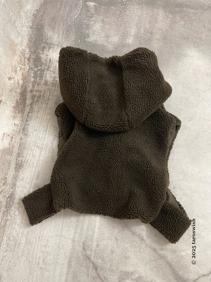 one size teddybear hooded vest, japanese label