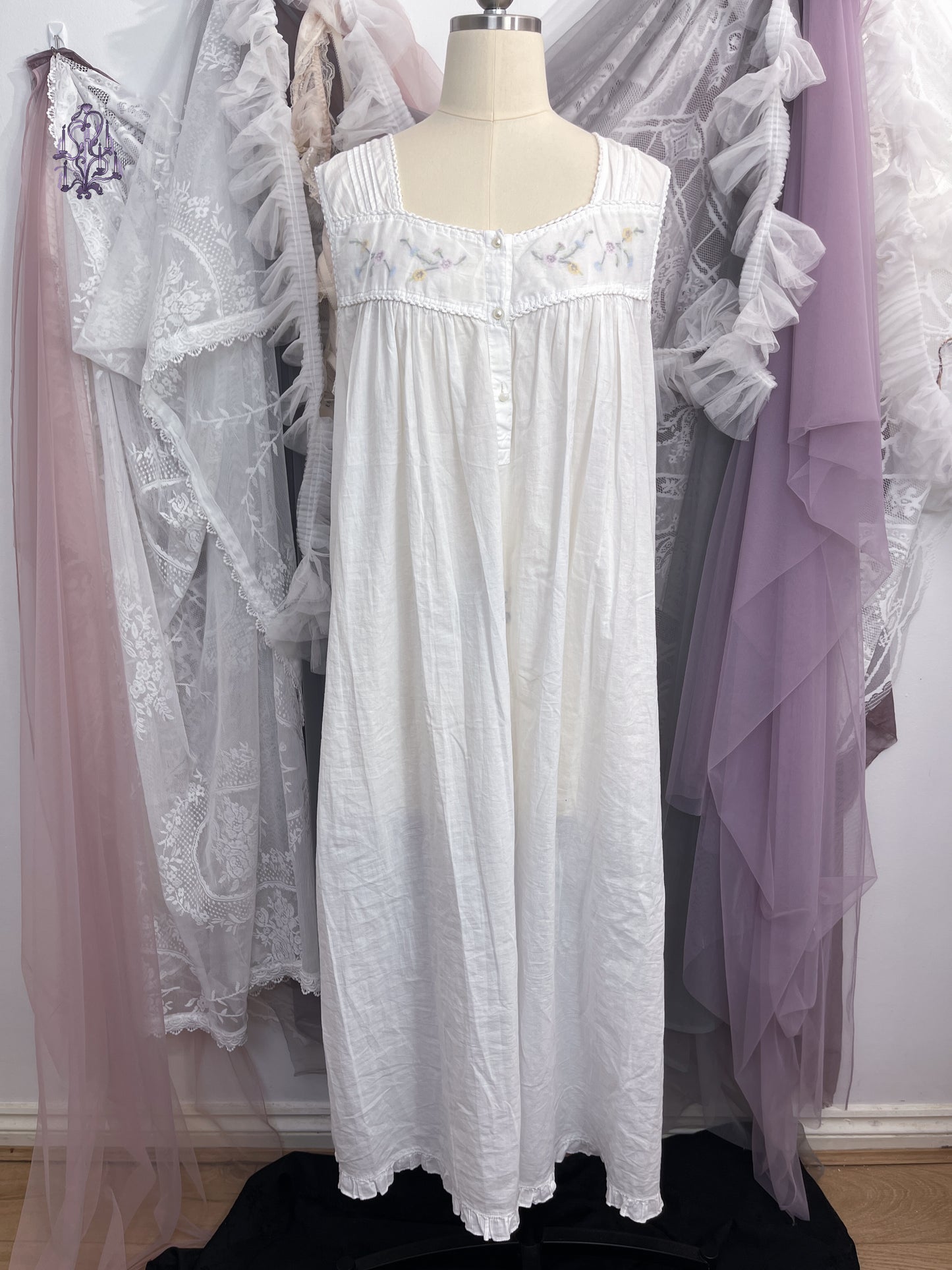 Button up babydoll pajama long dress