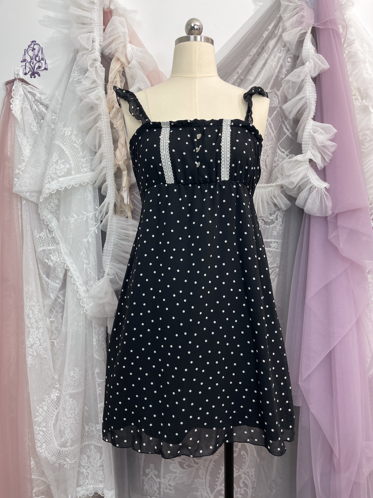 Colza Polka dots babydoll dress