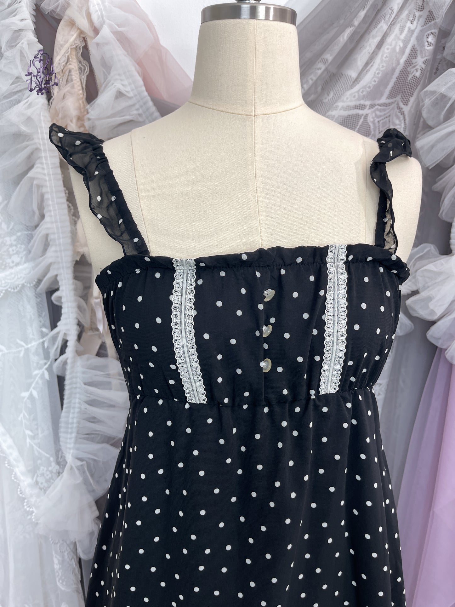 Colza Polka dots babydoll dress