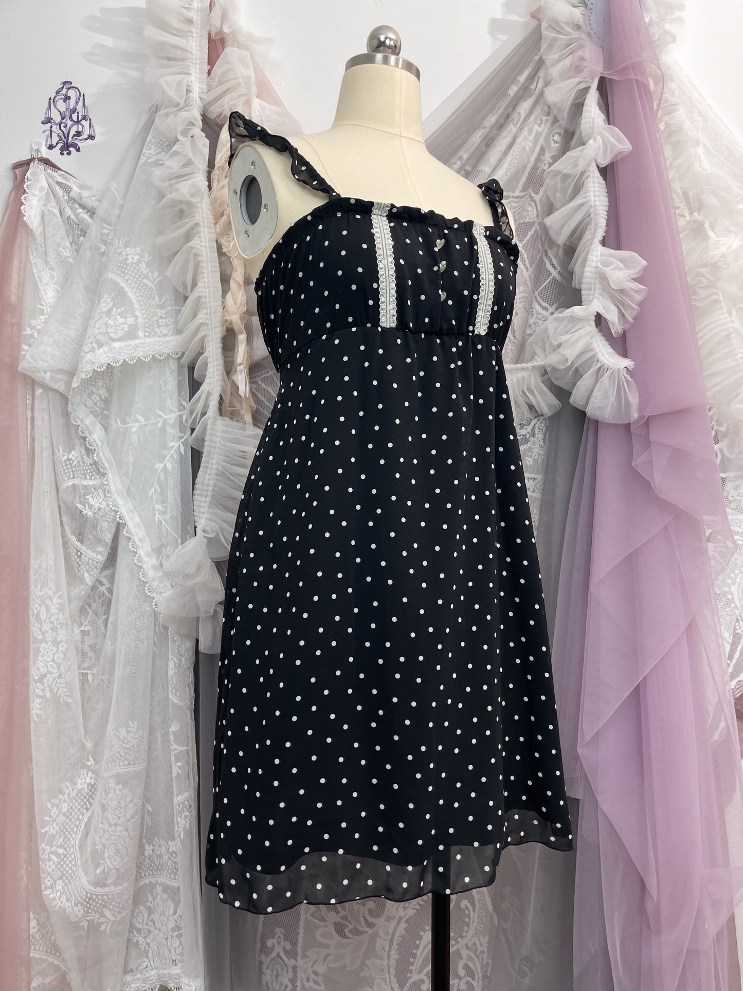 Colza Polka dots babydoll dress