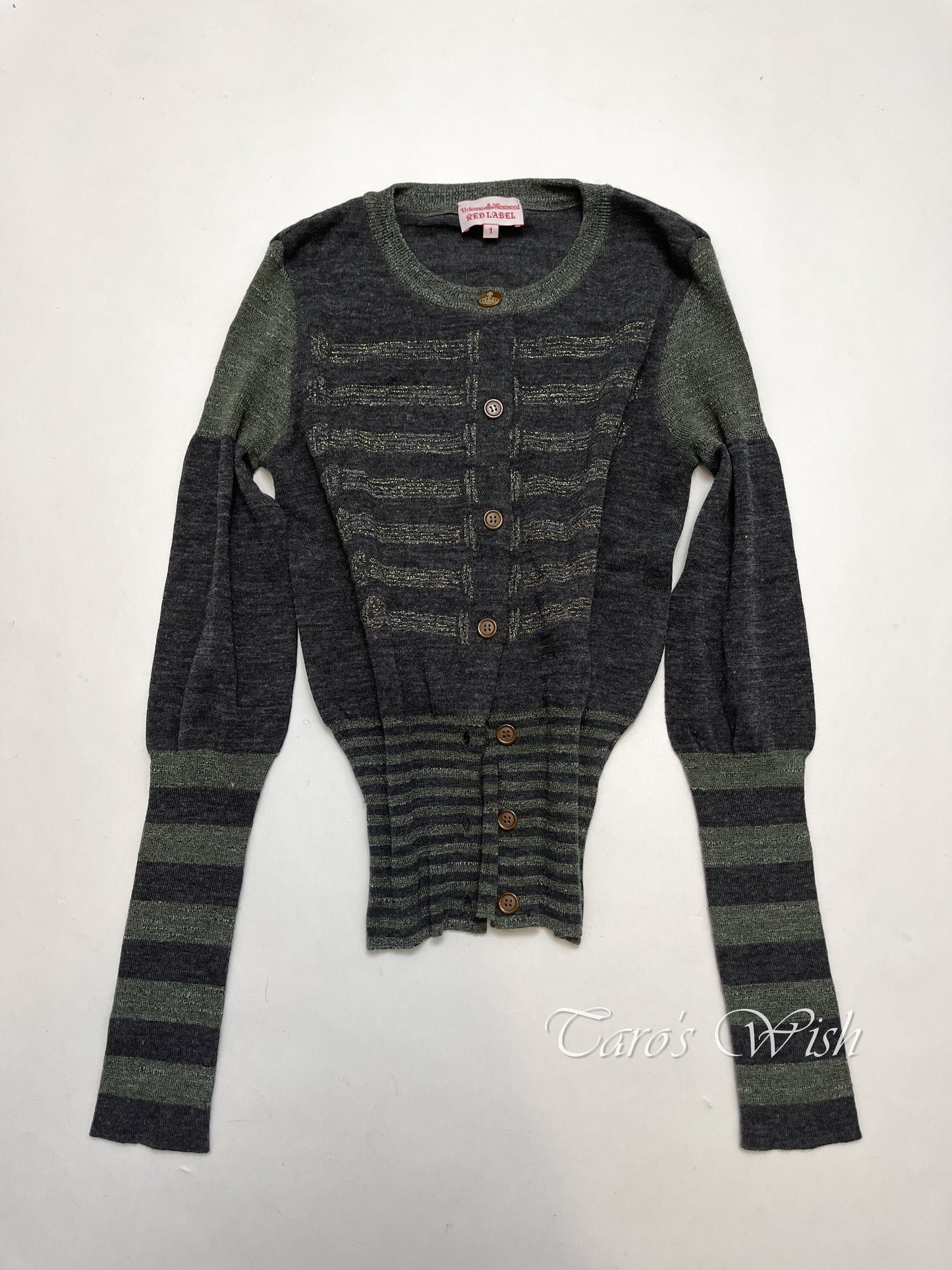 Vivienne Westwood Glitter Striped Long Sleeves Top Cardigan