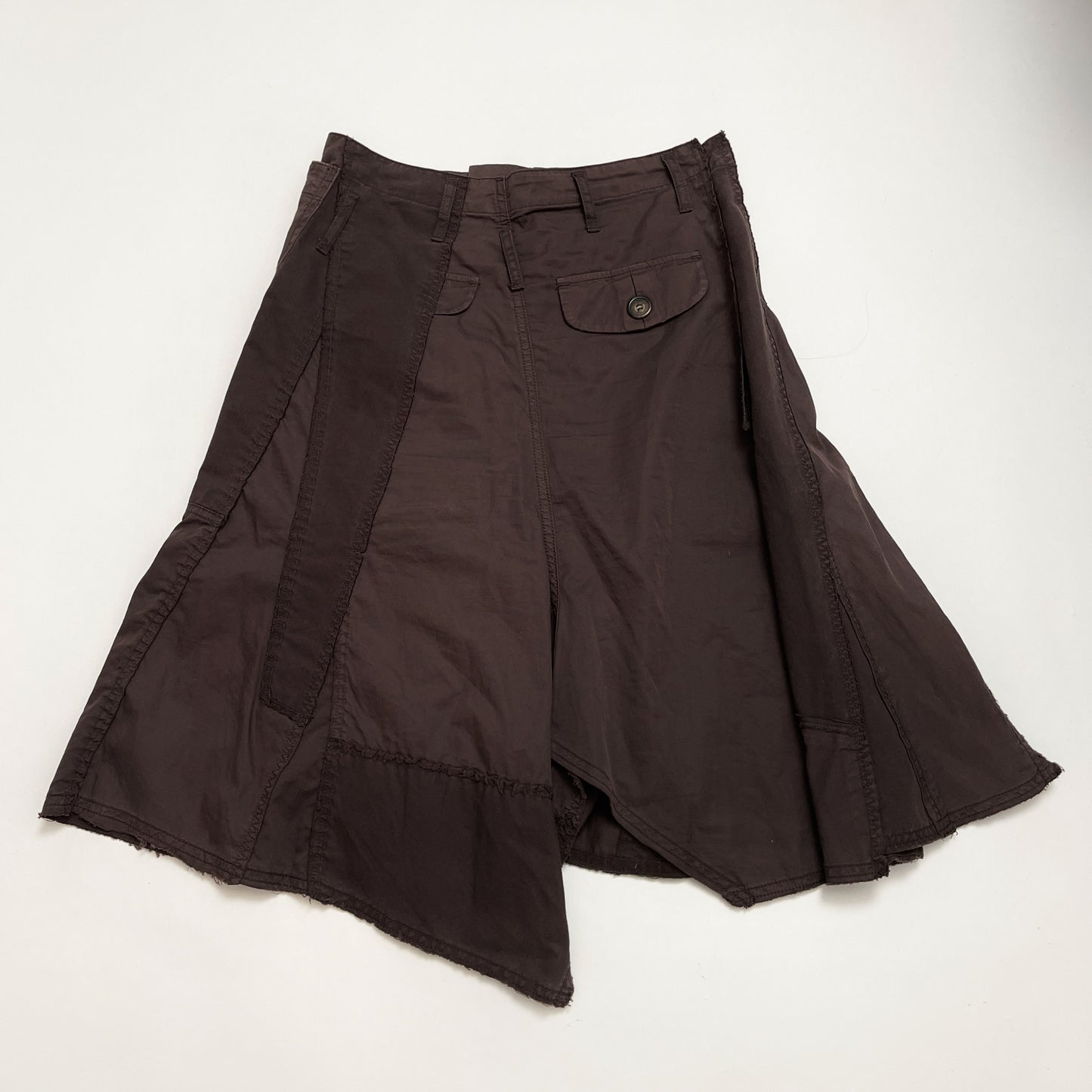 utility brown midi skirt