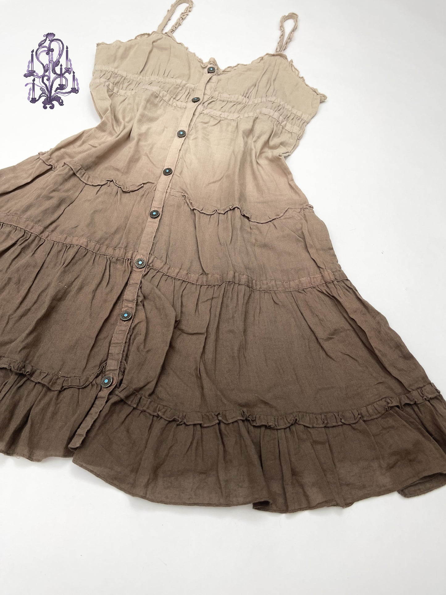 gradient pixie button up dress, japanese label