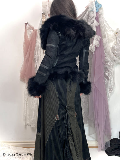 fox fur dark elf coat, only