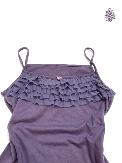 ruffle trim camisole in purple, japanese label