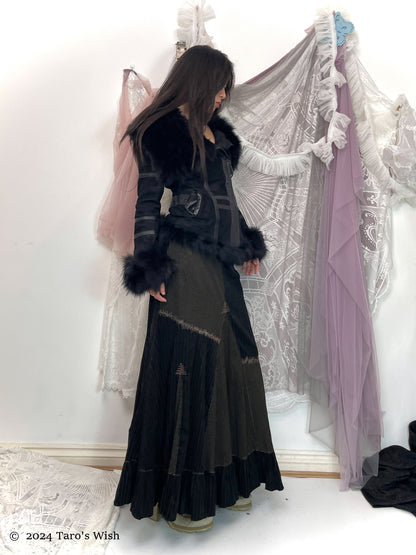 fox fur dark elf coat, only