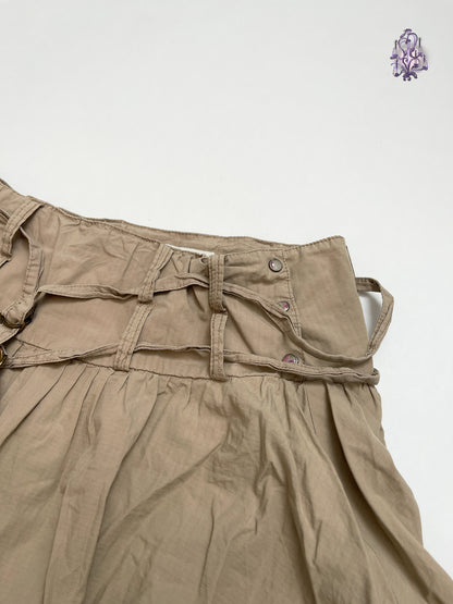 khaki puff mini skirt, euro label