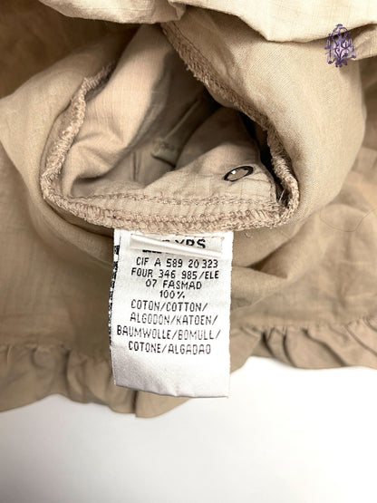 khaki puff mini skirt, euro label