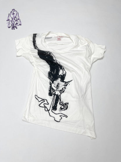 Vivienne Westwood cat print t-shirt in white