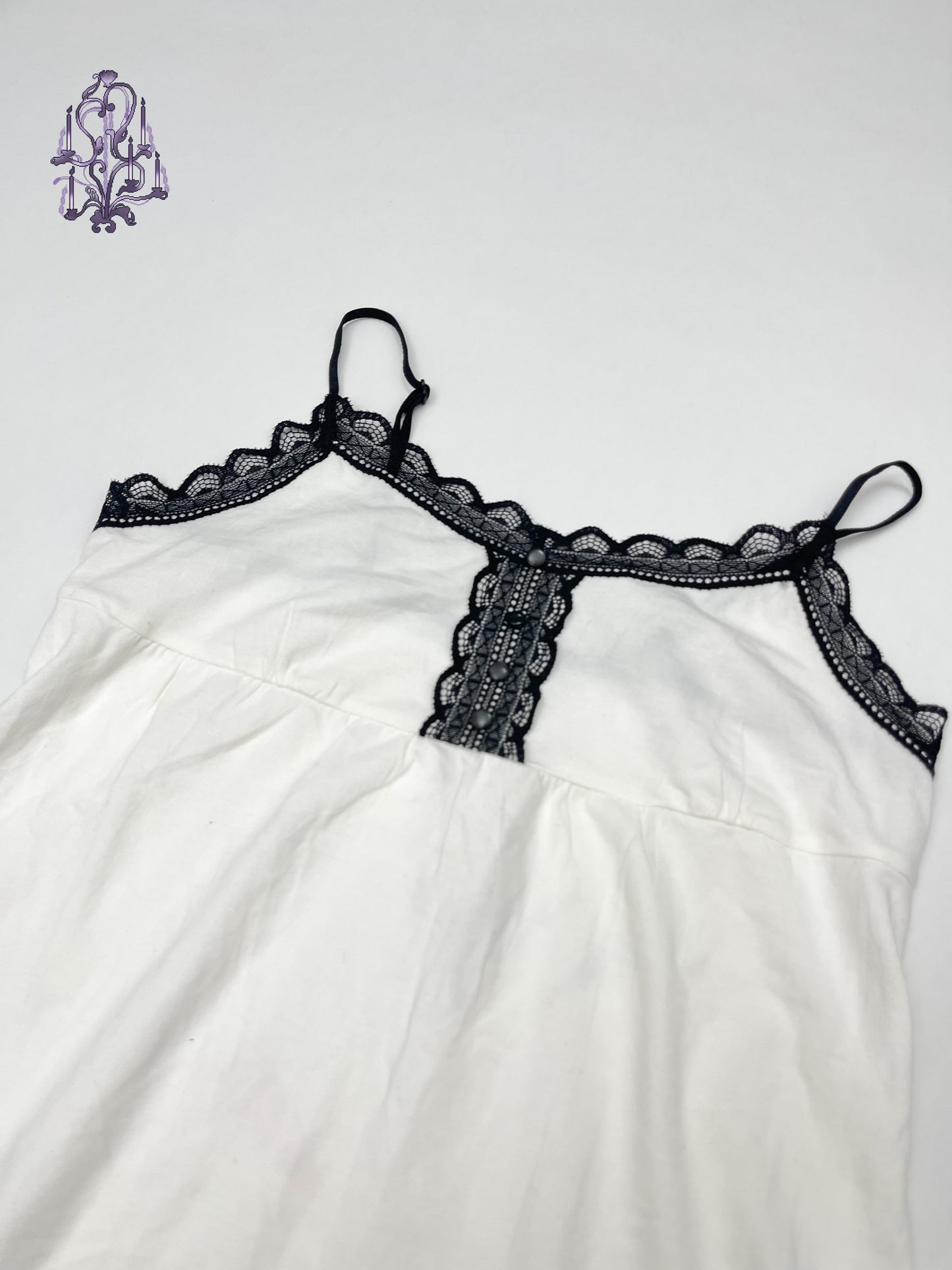 Mng black lace trim camisole