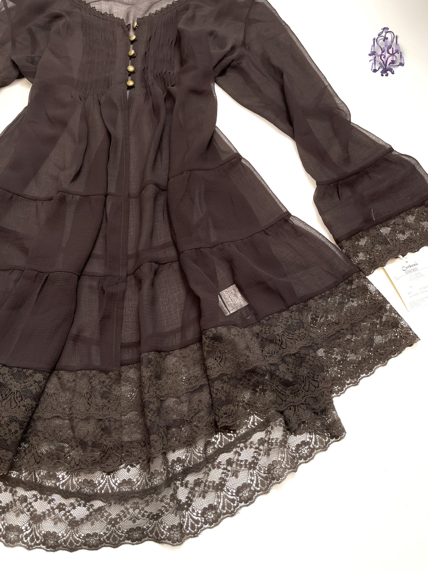 sheer elf button up gown, japanese label