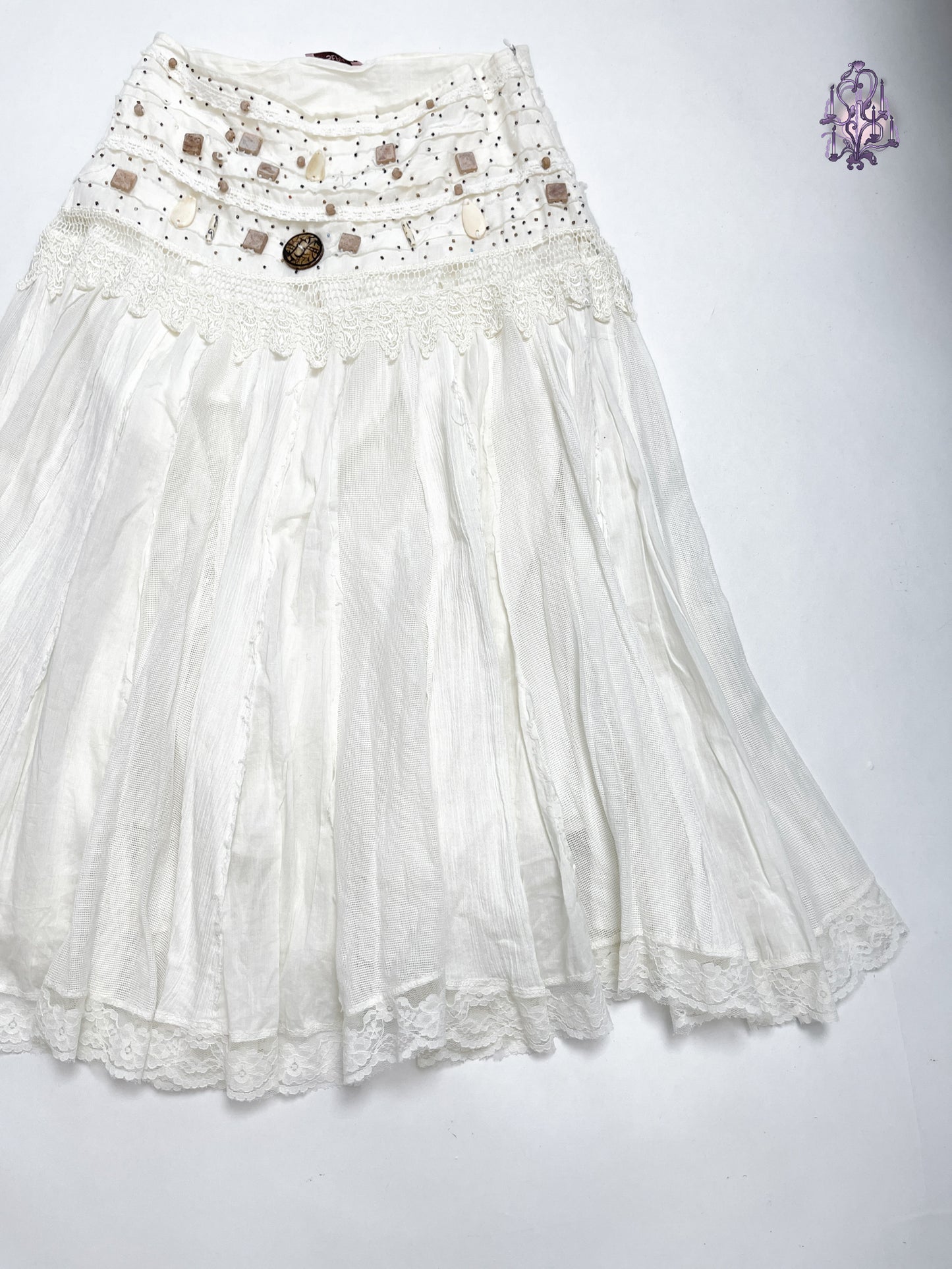 white elf maxi skirt, euro label