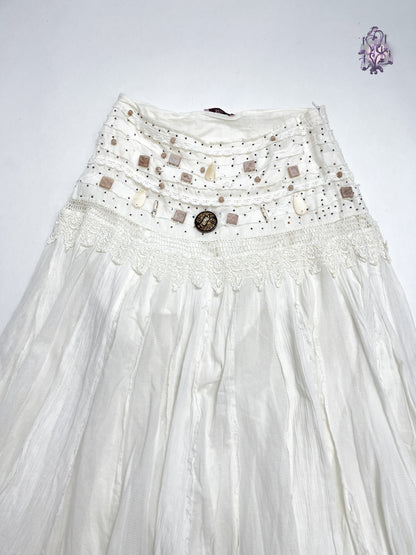 white elf maxi skirt, euro label