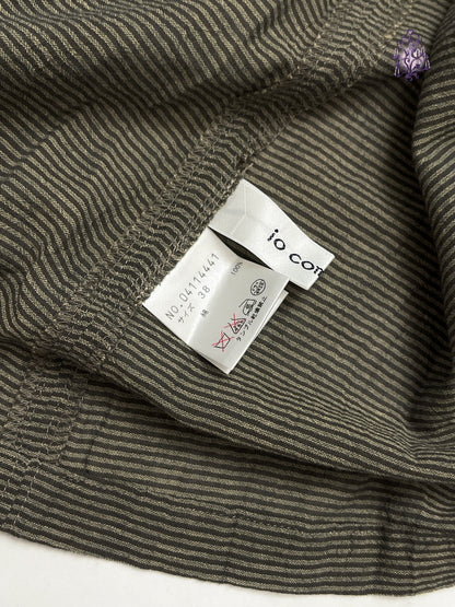 khaki stripe button up drses by senso unico io comme io