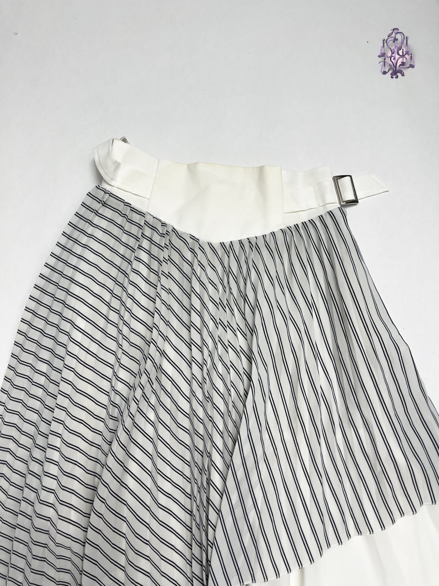 asymmetric pleated maxi skirt, japanese label nine