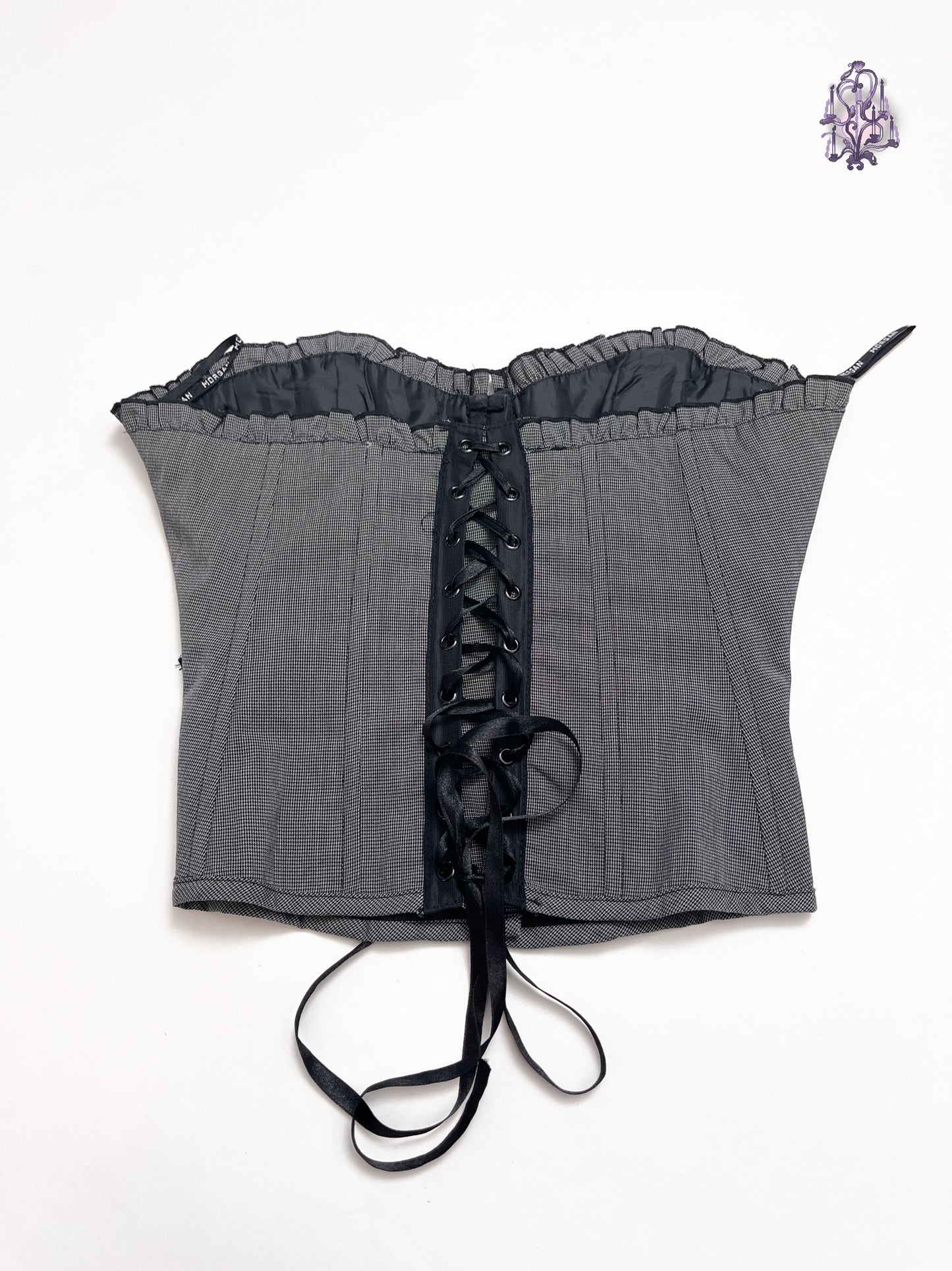 ribbons lace up bustier top, morgan de toi