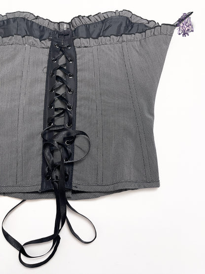 ribbons lace up bustier top, morgan de toi