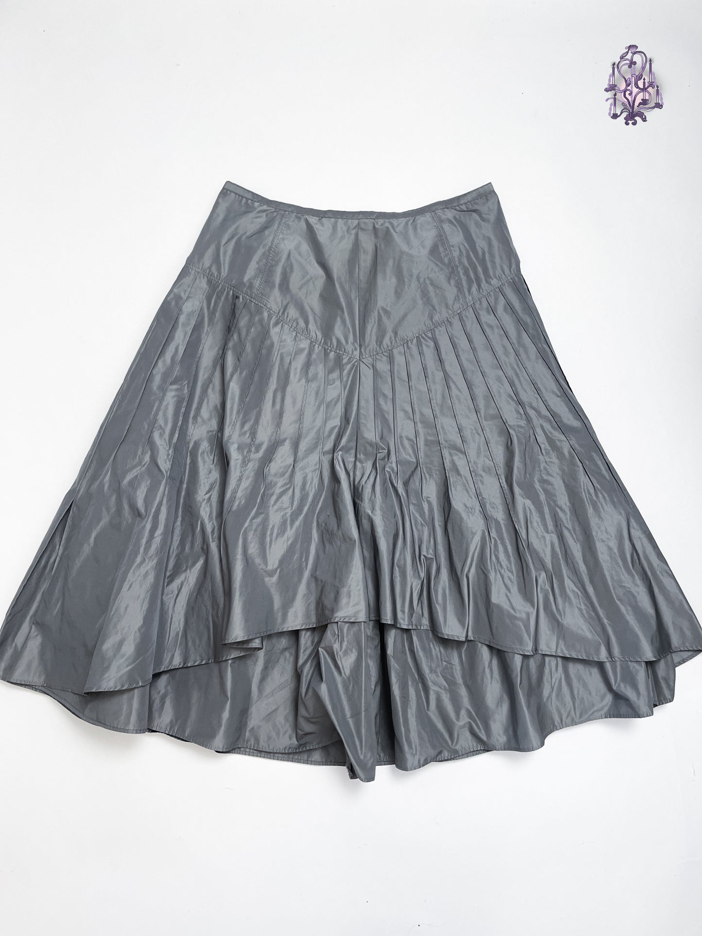 futuristic maxi skirt in grey, japanese label senso unico io comme io