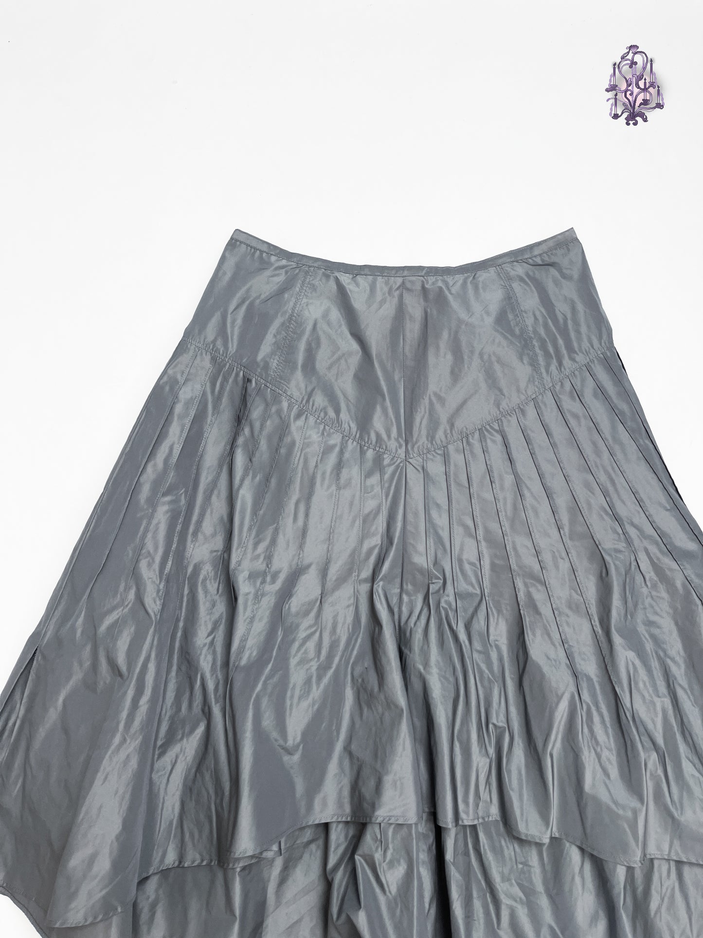 futuristic maxi skirt in grey, japanese label senso unico io comme io