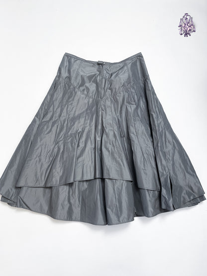 futuristic maxi skirt in grey, japanese label senso unico io comme io