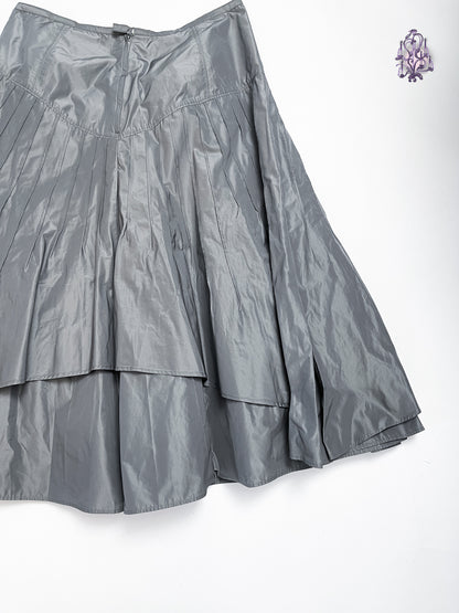 futuristic maxi skirt in grey, japanese label senso unico io comme io