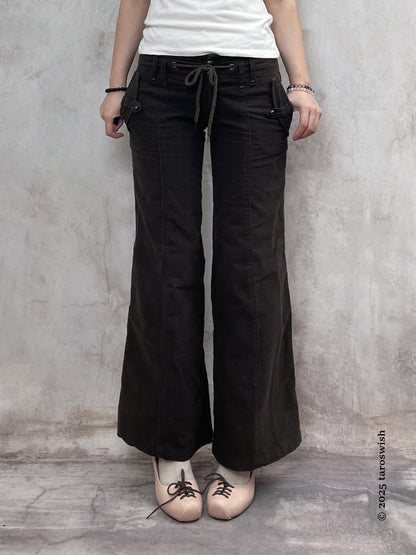 flared cargo pants, japanese label