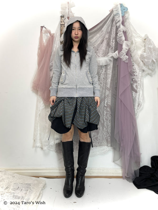 𝔍𝔞𝔭𝔞𝔫𝔢𝔰𝔢 𝔏𝔞𝔟𝔢𝔩 tactical grey zip up hoodie