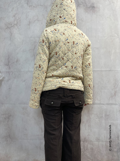 bambi pattern zip up jacekt, japanese label