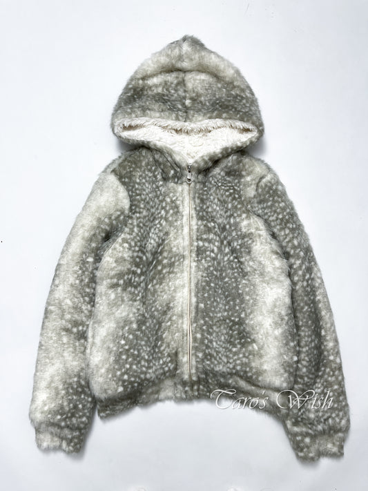 Tsumori Chisato AW2006 Bambi Fur Zip Up Coat with Hood