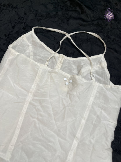 button up semi sheer camisole, euro label