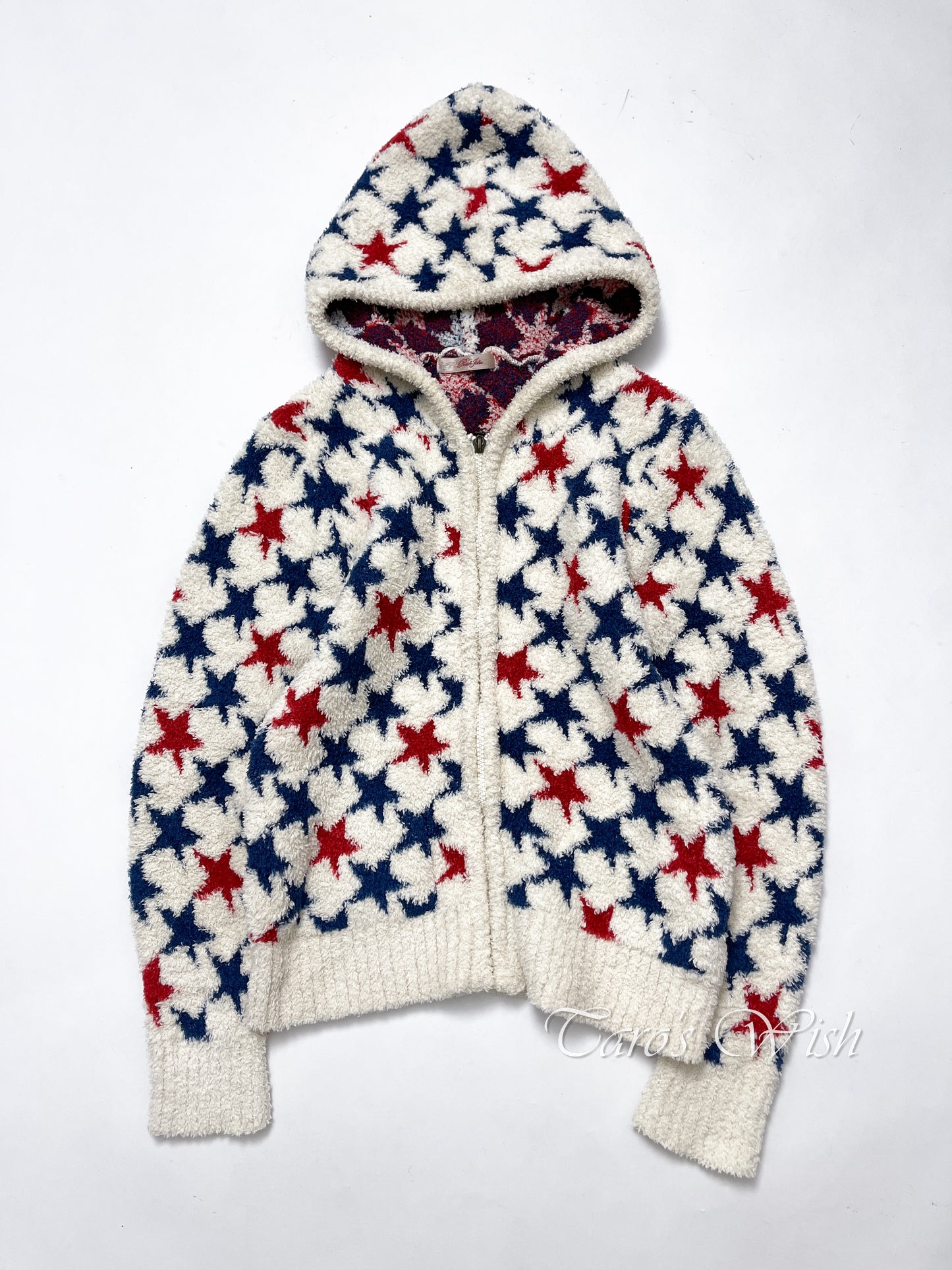 Peach John Star Patterns Fleece Zip Up Hoodie