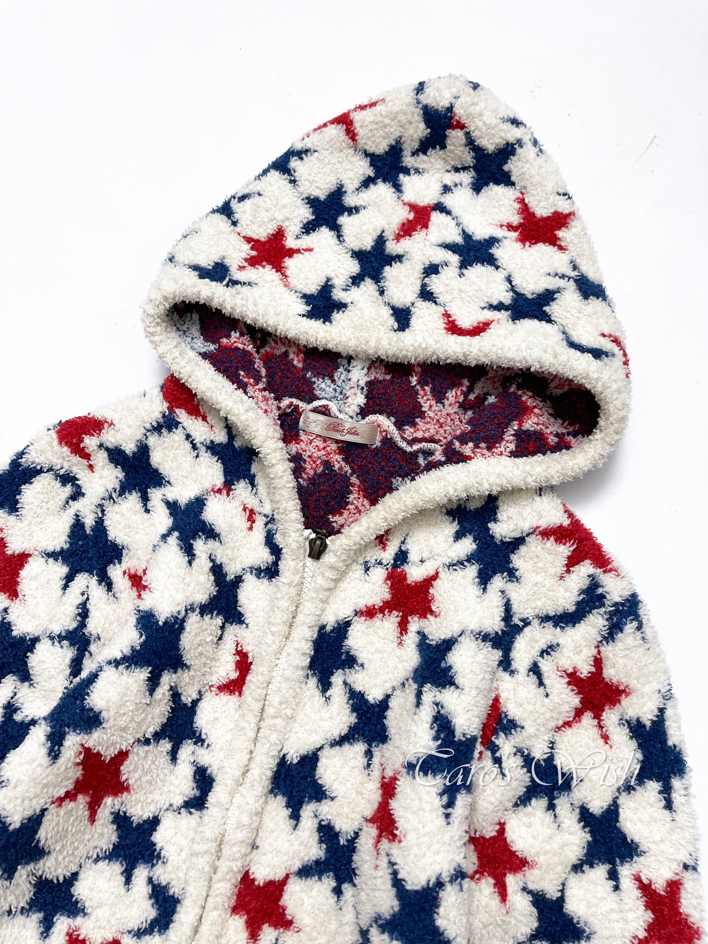 Peach John Star Patterns Fleece Zip Up Hoodie