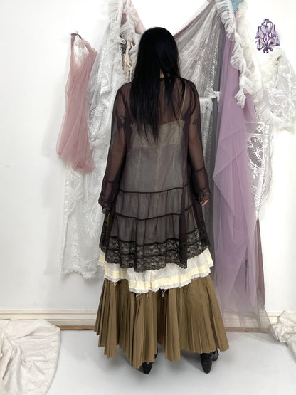 sheer elf button up gown, japanese label