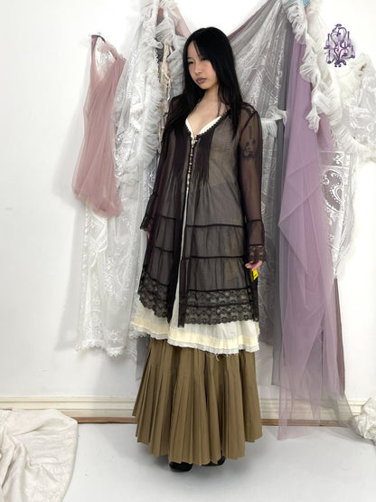 sheer elf button up gown, japanese label