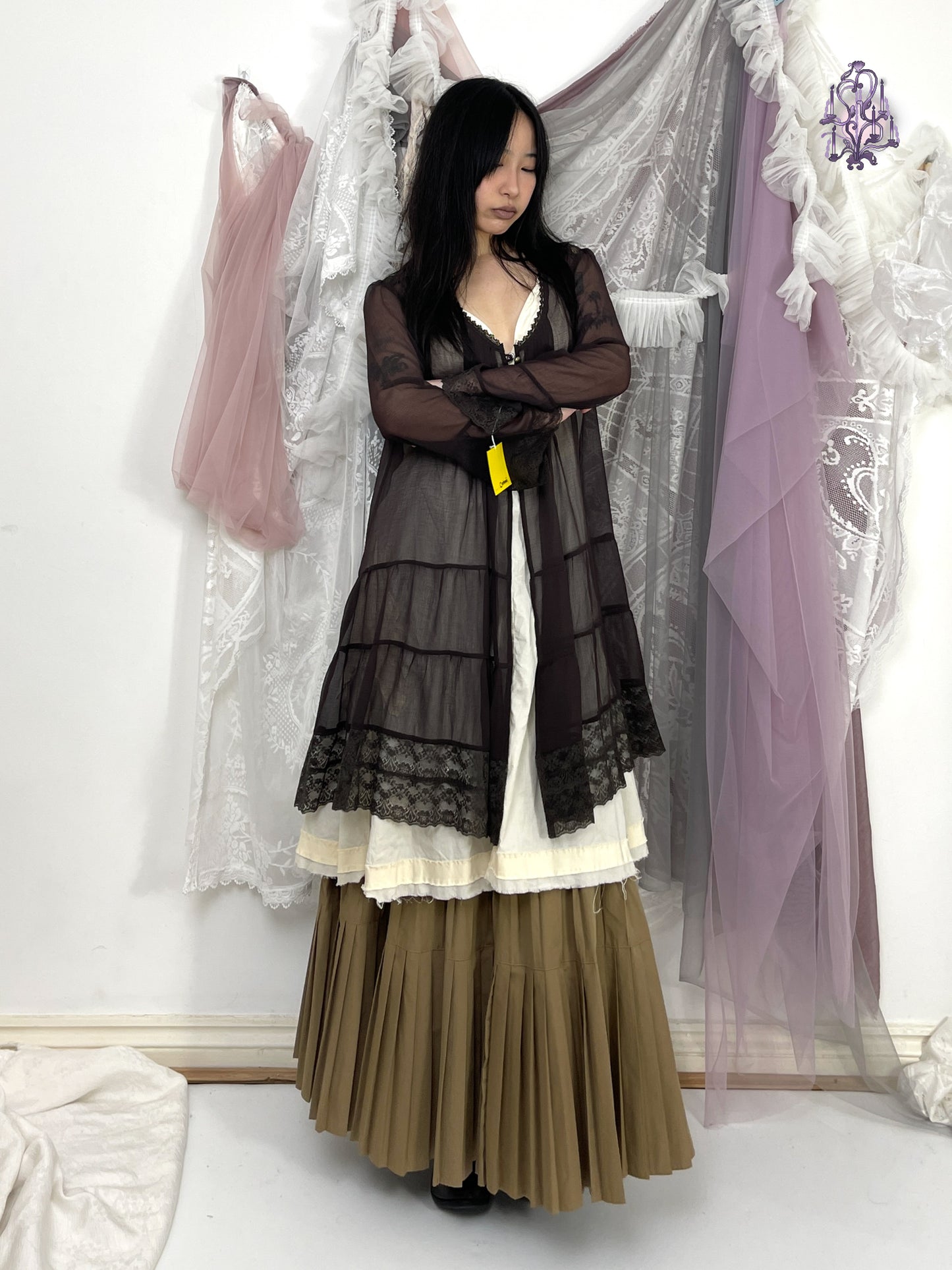 sheer elf button up gown, japanese label