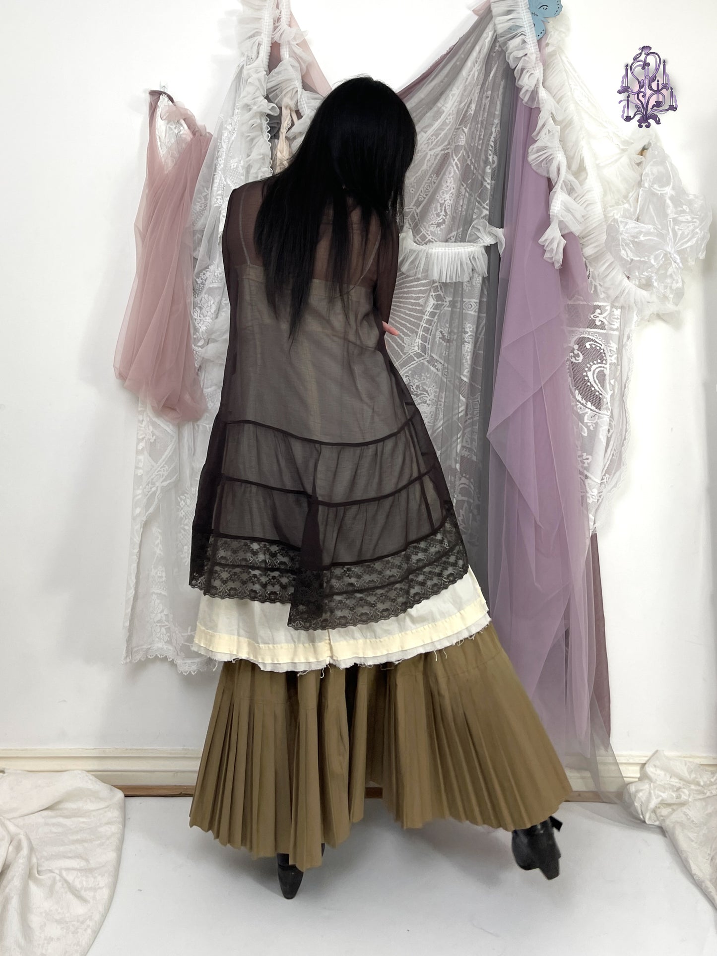 sheer elf button up gown, japanese label