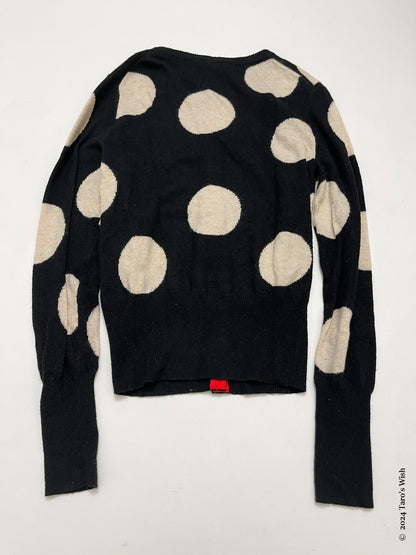 dots cardigan, japanese brand vivienne westwood