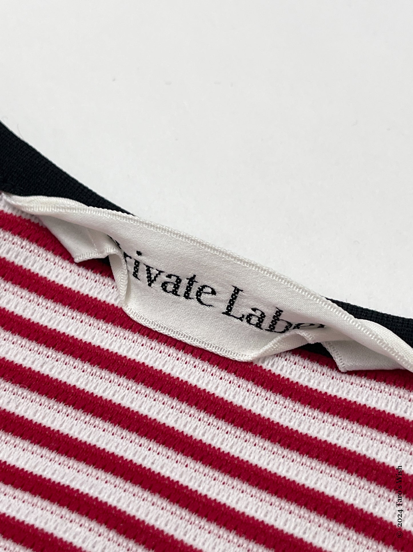 red & noir stripes top, japanese label private label