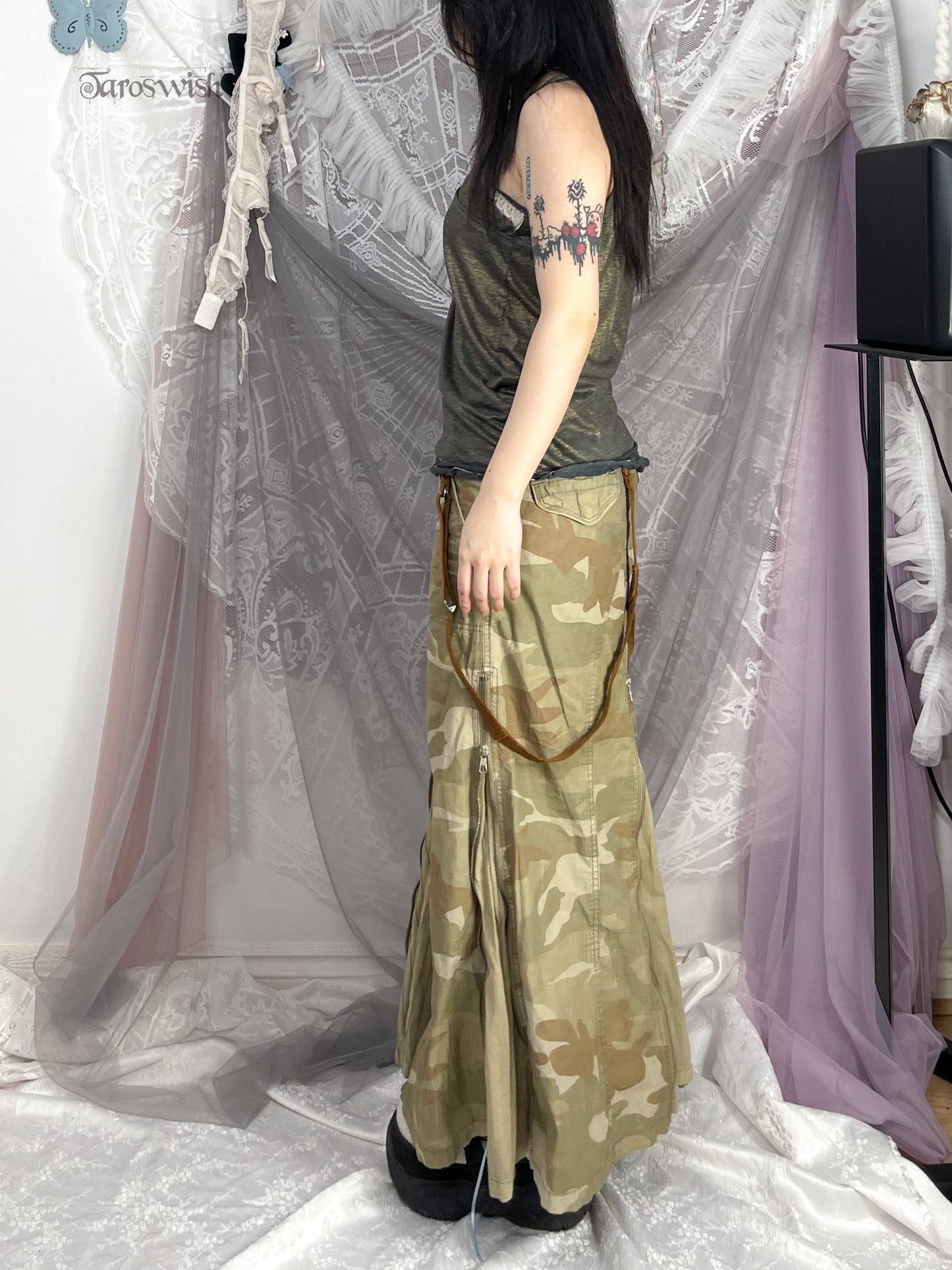 Goa Camo Multizip Maxi Skirt